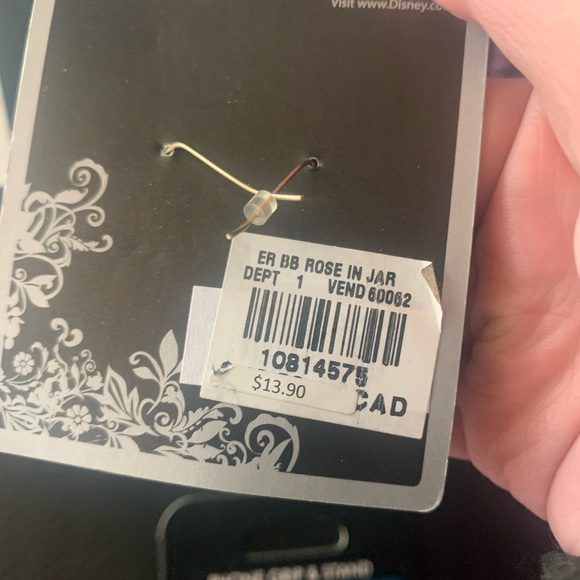 BNWT | Disneys Beauty and The Beast Rose in Glass Dangle Earrings from Hot Topic - Picture 3 of 3